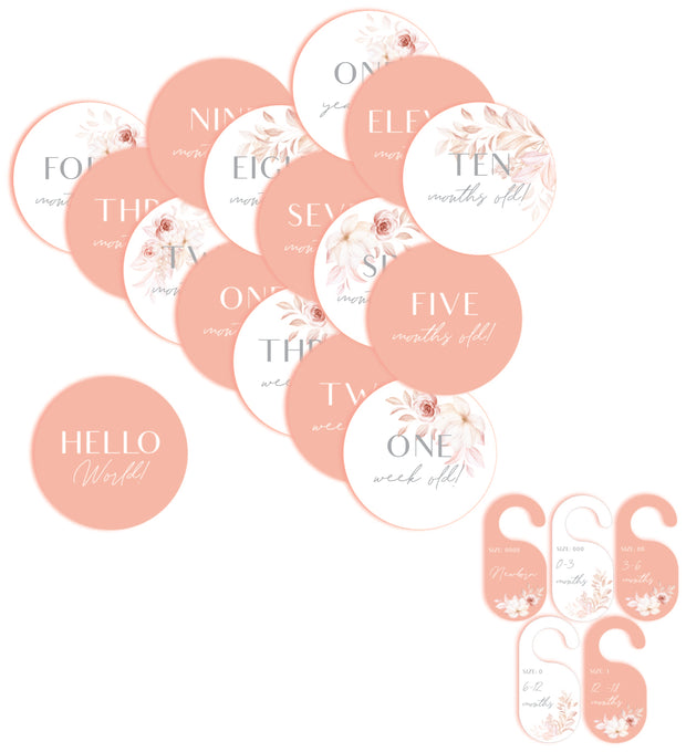 Baby Pink Floral Acrylic Milestone/Divider Package