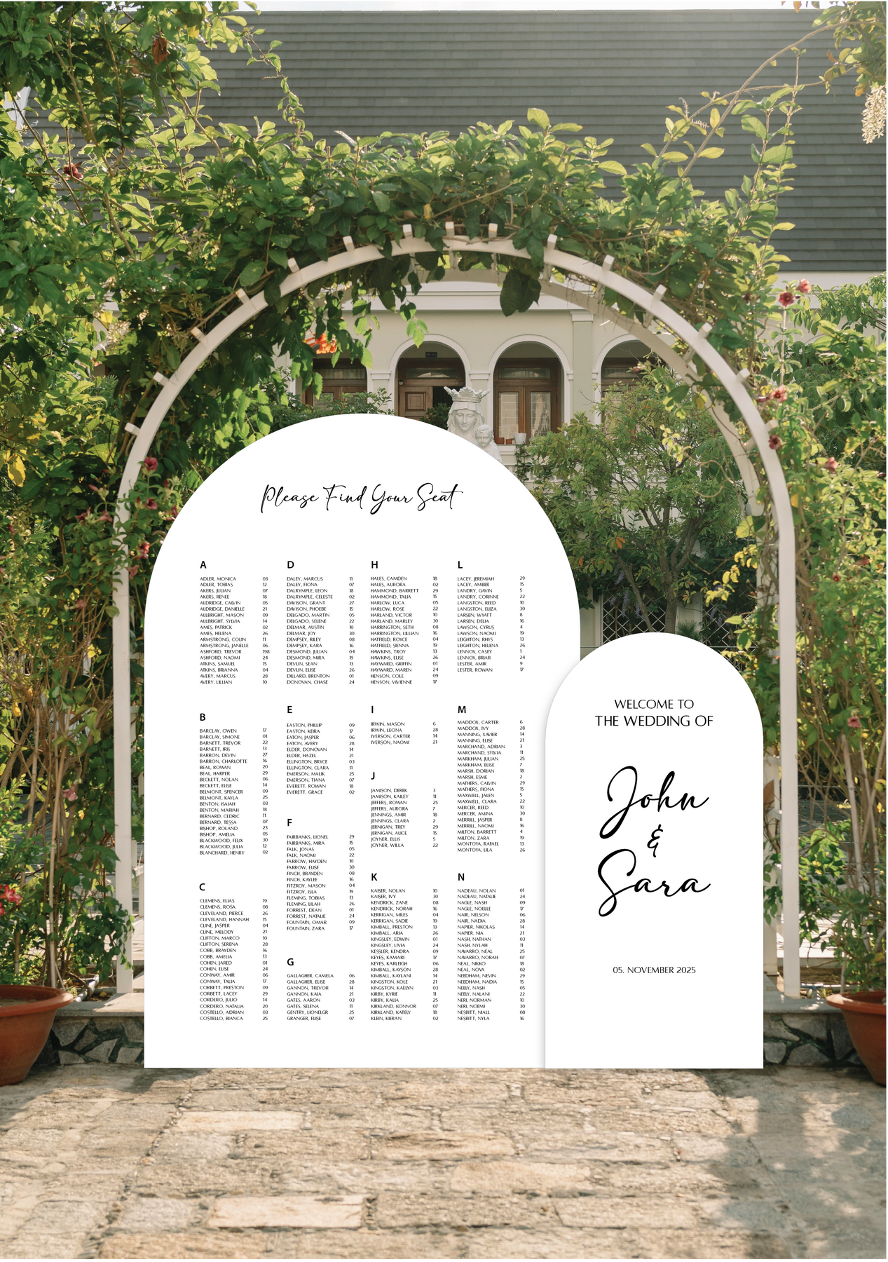 Seating Chart + Welcome Sign Package – Letters By Loulou