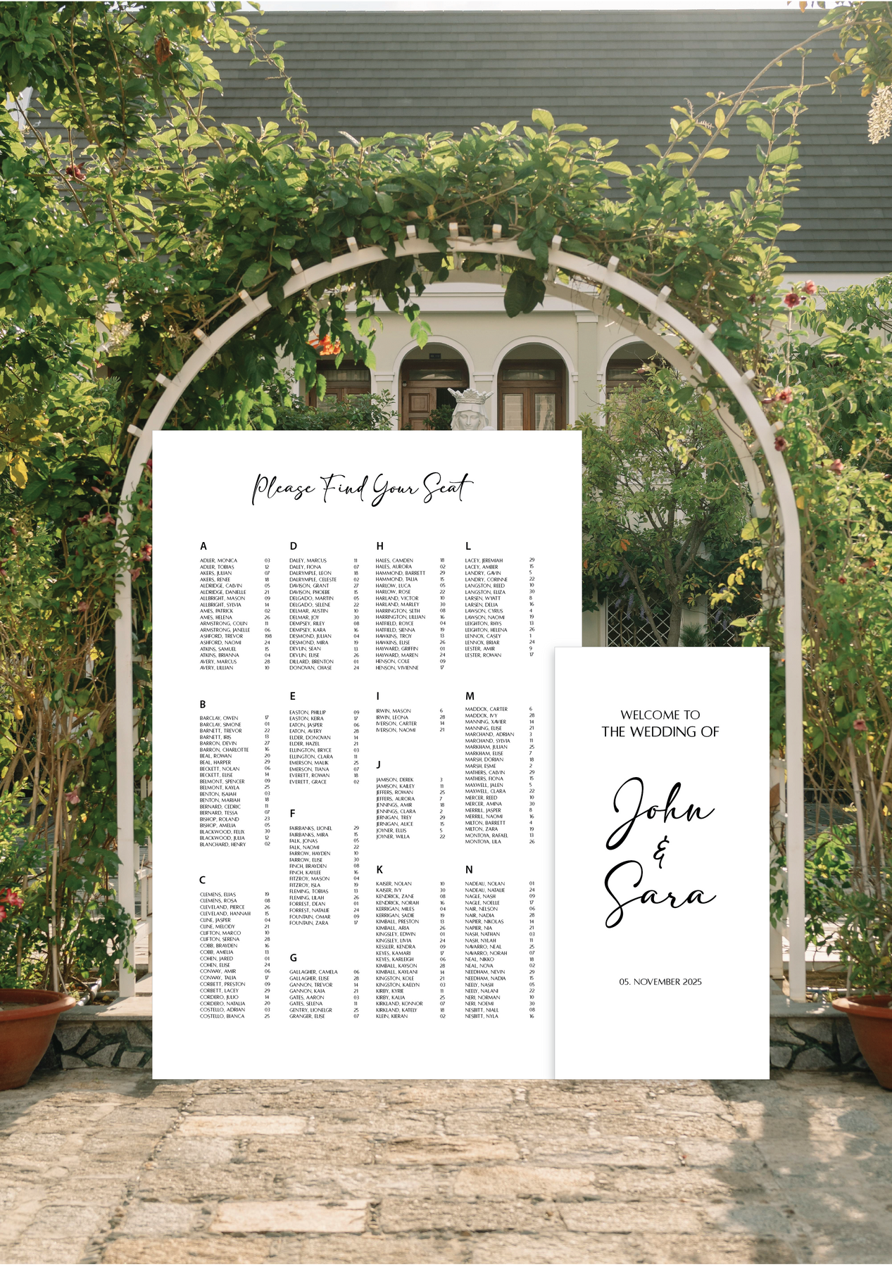 Seating Chart + Welcome Sign Package – Letters By Loulou