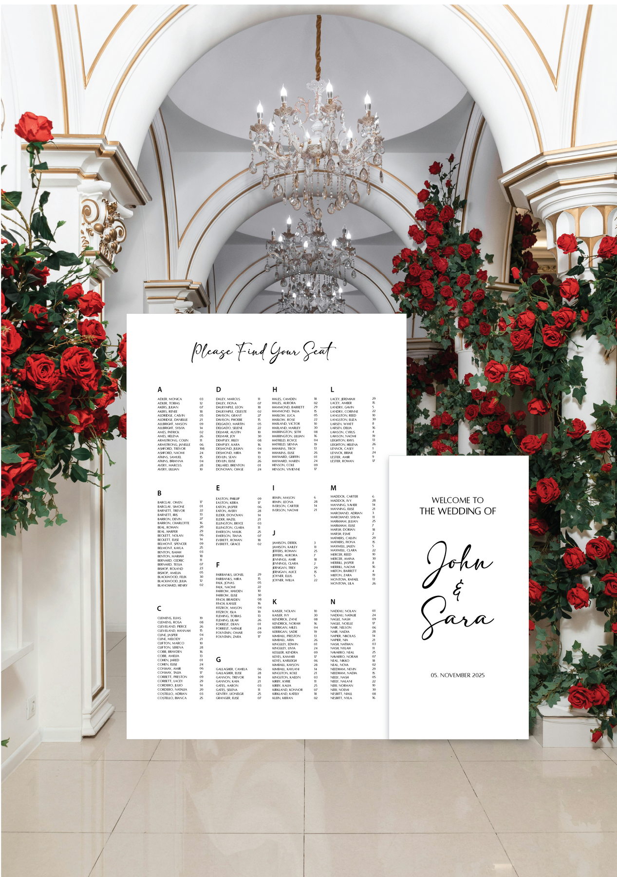 Seating Chart + Welcome Sign Package – Letters By Loulou