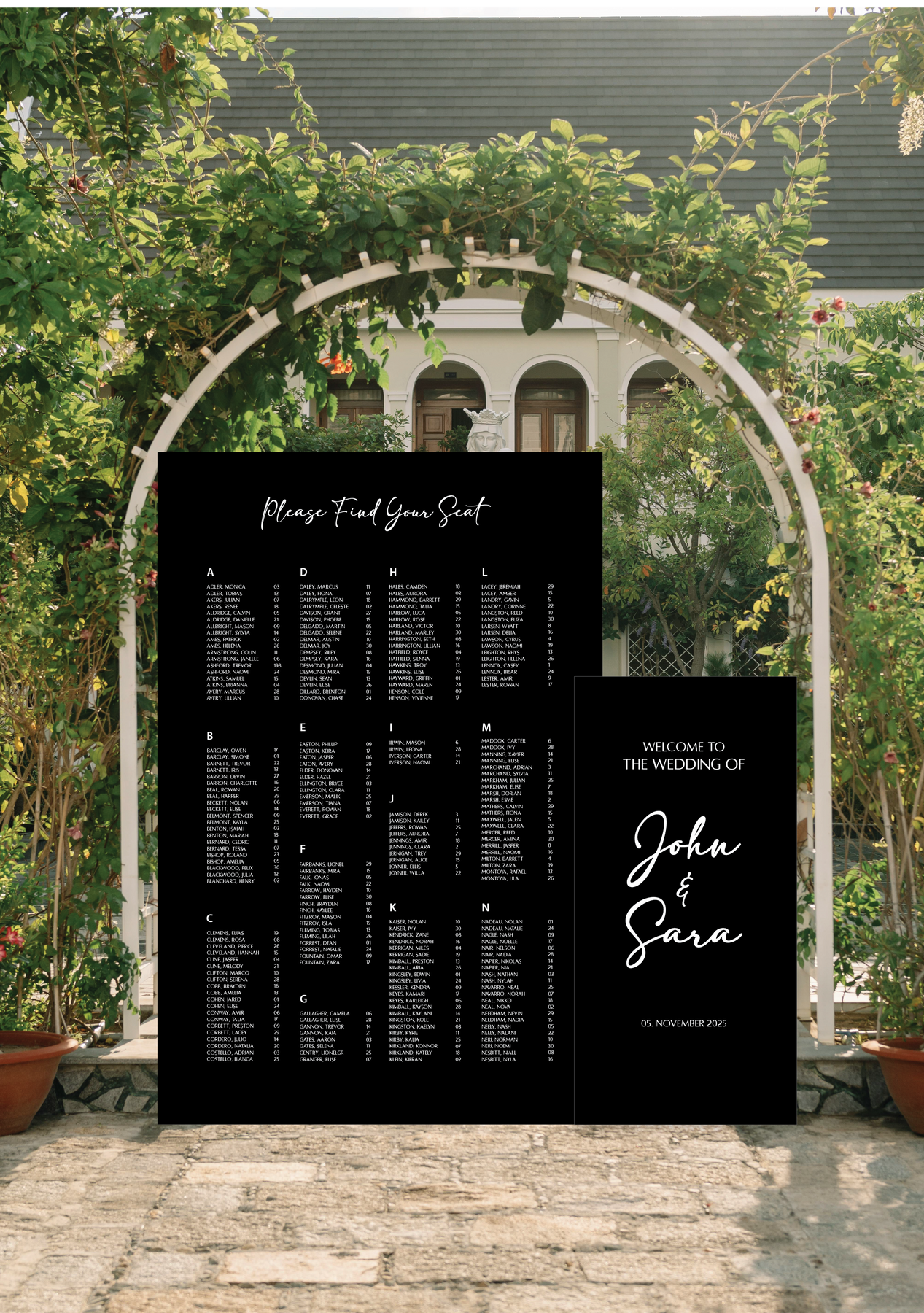 Seating Chart + Welcome Sign Package – Letters By Loulou
