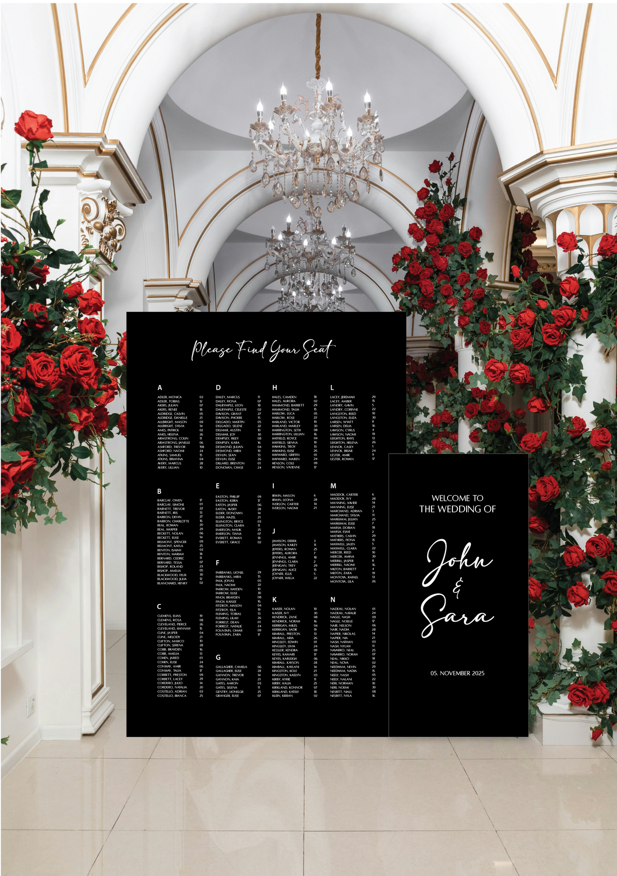Seating Chart + Welcome Sign Package – Letters By Loulou