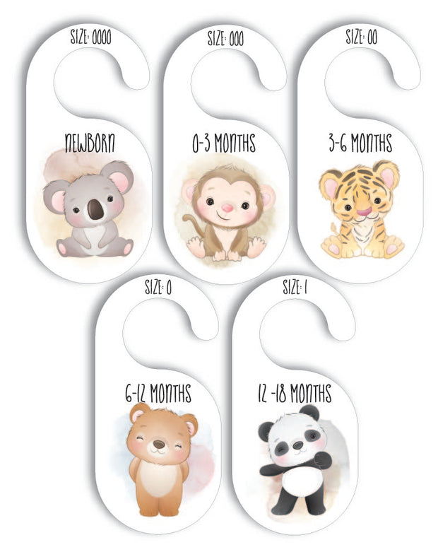 Baby Animal Hanger Age Divider Set