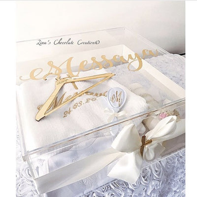 Christening Acrylic Box with name decal