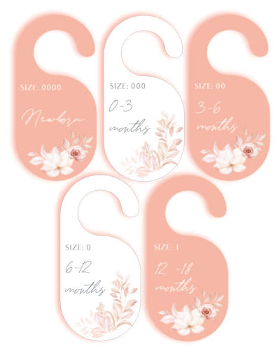 Baby Pink Floral Hanger Age Divider Set