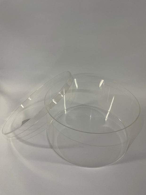 Round Christening Acrylic Box with name decal